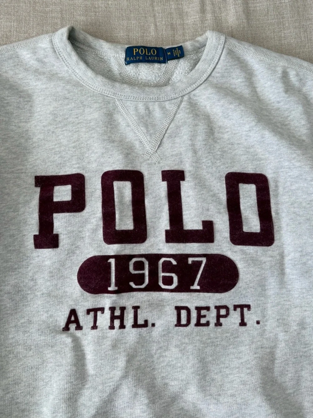 Polo Ralph Lauren Gray Crewneck Sweatshirt Spellout 1967 Logo